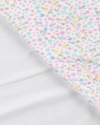 Tissu Nicky Velours Motif Petites Fleurs Ecru - Mercerine