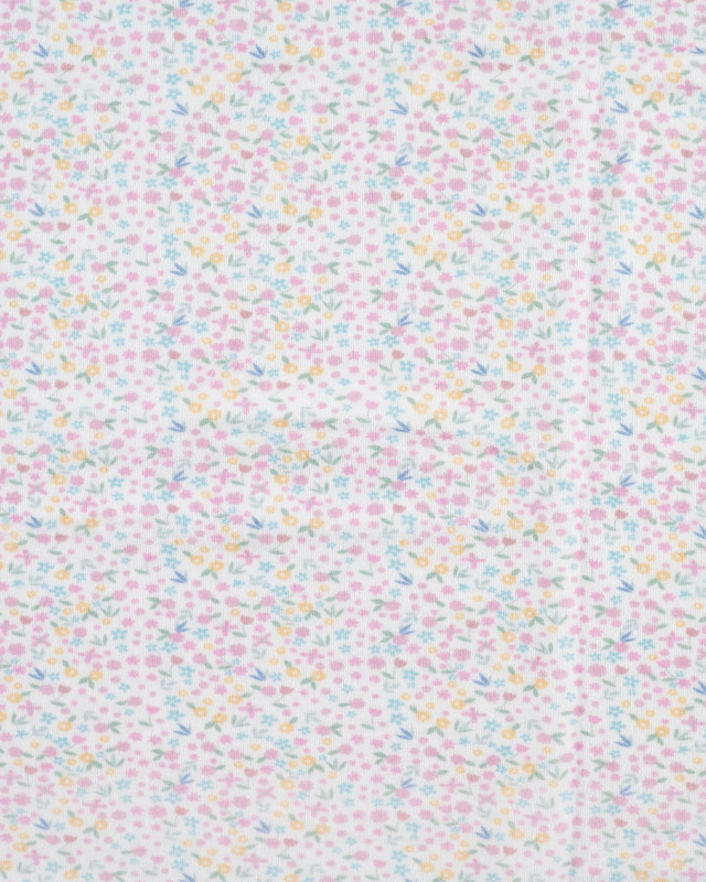 Tissu Nicky Velours Motif Petites Fleurs Ecru - Mercerine