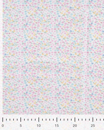 Tissu Nicky Velours Motif Petites Fleurs Ecru - Mercerine