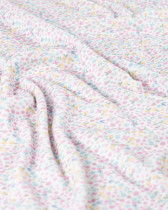 Tissu Nicky Velours Motif Petites Fleurs Ecru