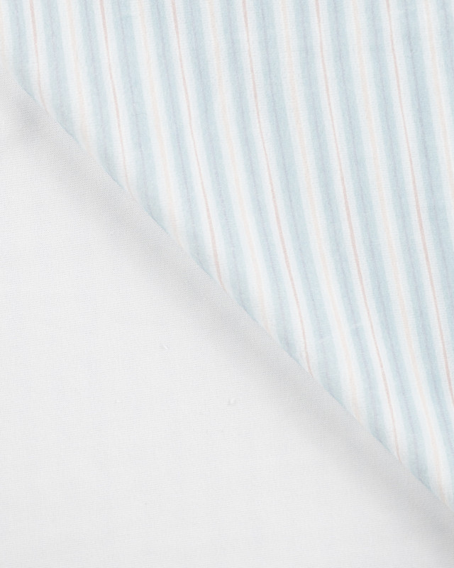 Tissu Nicky Velours à Rayures Bleu Ciel  - Mercerine