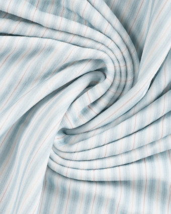 Tissu Nicky Velours à Rayures Bleu Ciel  - Mercerine