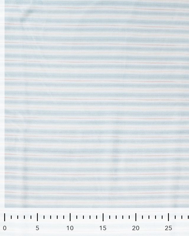 Tissu Nicky Velours à Rayures Bleu Ciel  - Mercerine