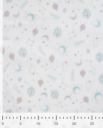 Tissu Nicky Velours Motif Galaxie Ecru - Mercerine