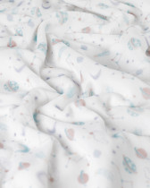 Tissu Nicky Velours Motif Galaxie Ecru