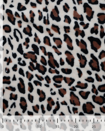 Tissu Polaire Motif Léopard Ecru - Mercerine