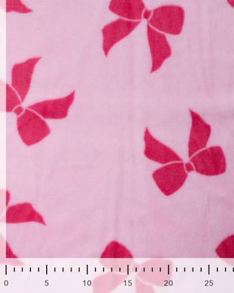 Tissu Polaire Motif Nœud Fond Rose - Mercerine