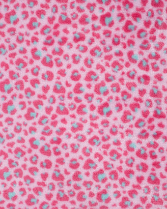 Tissu Polaire Motif Léopard Fond Rose - Mercerine
