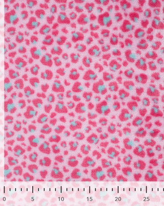 Tissu Polaire Motif Léopard Fond Rose - Mercerine