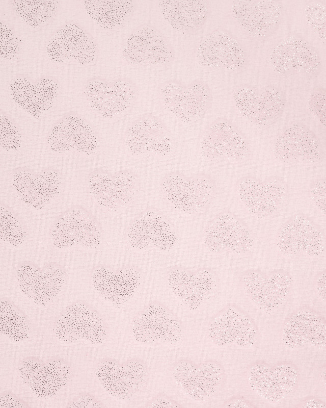 Tissu Polaire Motif Cœur à Paillettes Rose - Mercerine