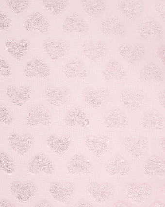 Tissu Polaire Motif Cœur à Paillettes Rose - Mercerine