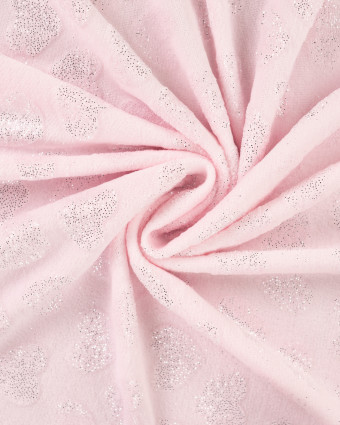 Tissu Polaire Motif Cœur à Paillettes Rose - Mercerine
