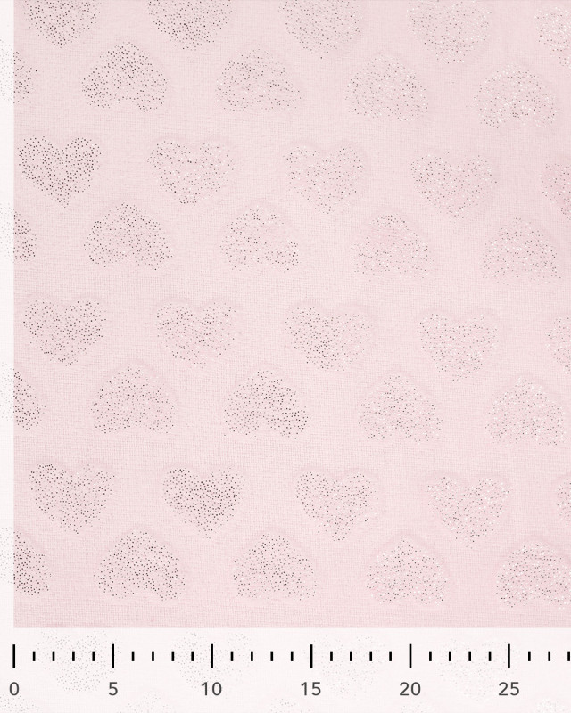 Tissu Polaire Motif Cœur à Paillettes Rose - Mercerine