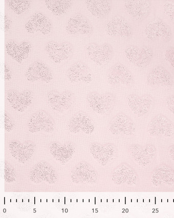Tissu Polaire Motif Cœur à Paillettes Rose - Mercerine