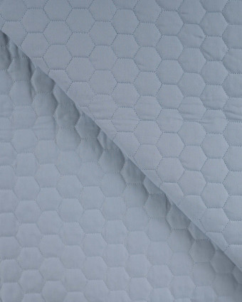 Tissu Matelassé Coton Uni Bleu Ciel - Mercerine