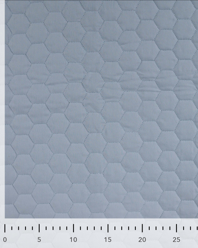 Tissu Matelassé Coton Uni Bleu Ciel - Mercerine