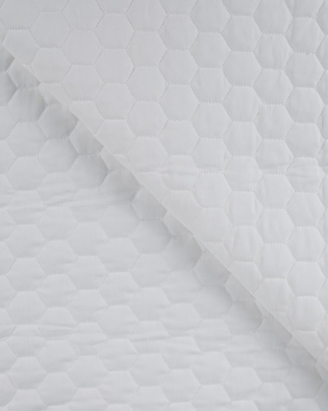 Tissu Matelassé Coton Uni Ecru - Mercerine