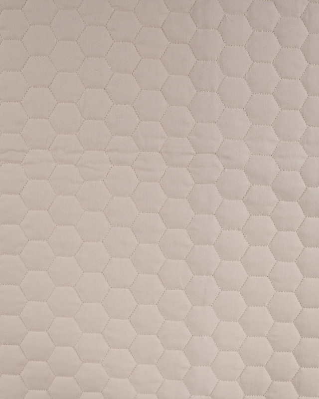 Tissu Matelassé Coton Uni Beige - Mercerine