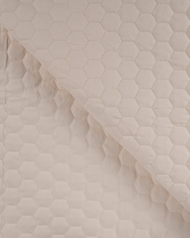 Tissu Matelassé Coton Uni Beige - Mercerine