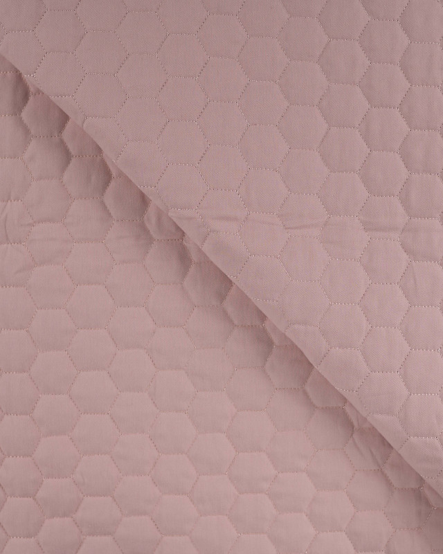 Tissu Matelassé Coton Uni Rose - Mercerine