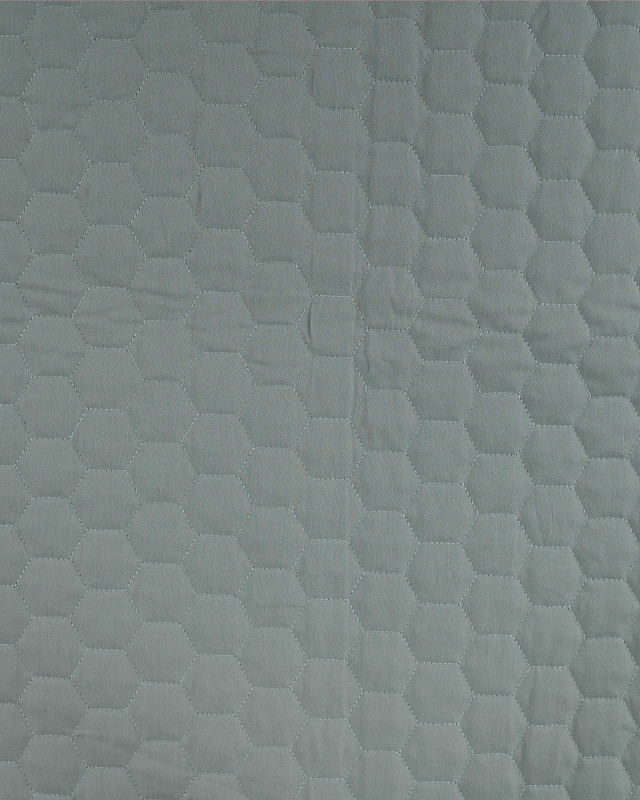 Tissu Matelassé Coton Uni Vert Sauge - Mercerine