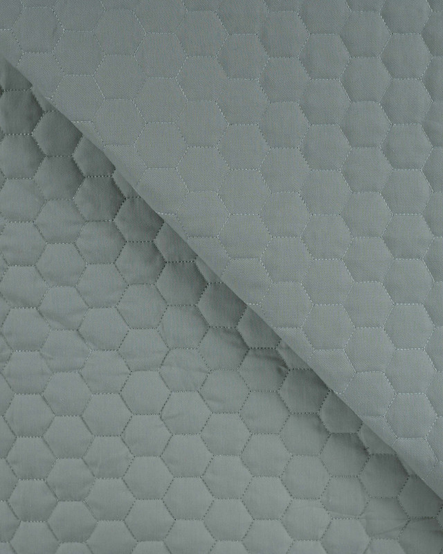 Tissu Matelassé Coton Uni Vert Sauge - Mercerine