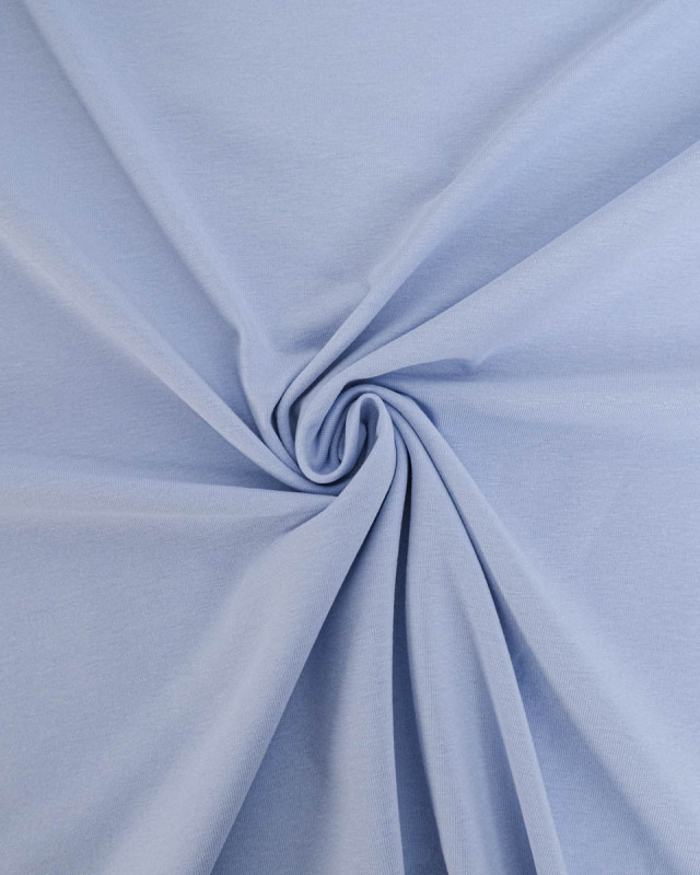 Tissu Jersey Coton Bleu Ciel - Mercerine