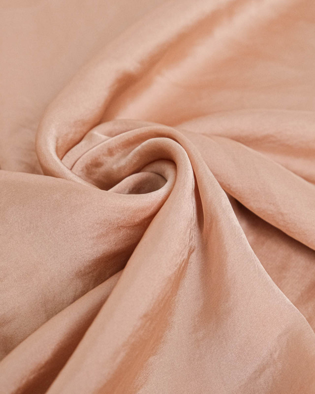 Tissu Satiné Fin Rose Saumon - Mercerine