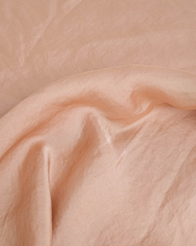 Tissu Satiné Fin Rose Saumon - Mercerine