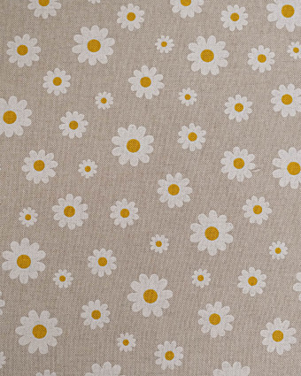 Coton Epais Effet Lin Motif Margueritte - Mercerine