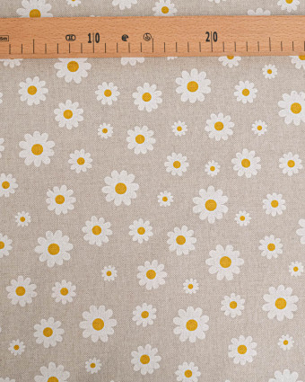 Coton Epais Effet Lin Motif Margueritte - Mercerine