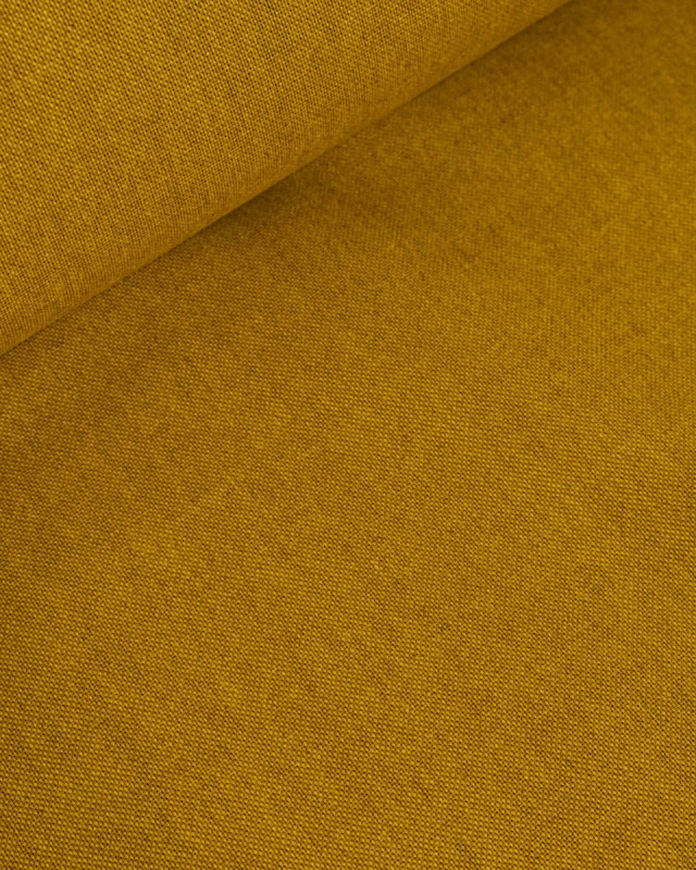 Coton Epais Jaune Moutarde Effet Lin - Mercerine