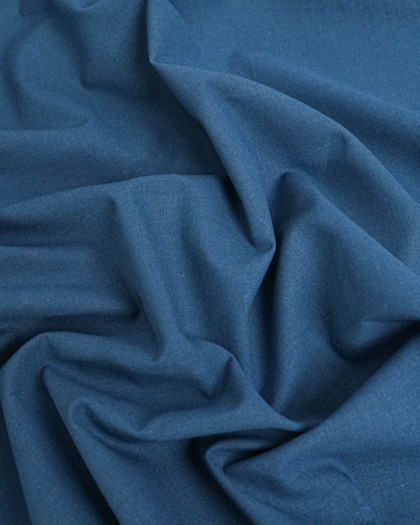 Tissu Coton Uni Bleu Indigo Antoine - Mercerine