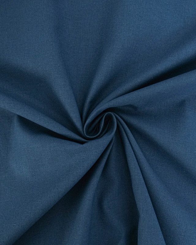 Tissu Coton Uni Bleu Indigo Antoine  - Mercerine