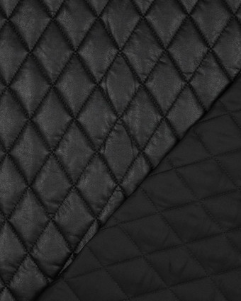 Tissu Matelassé Noir Simili Noir - Mercerine
