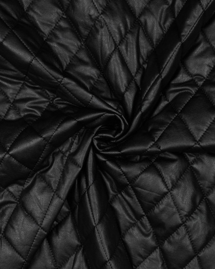 Tissu Matelassé Noir Simili Noir - Mercerine