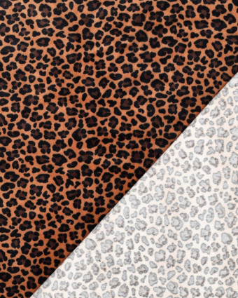 Tissu Nicky Velours Léopard Caramel - Mercerine