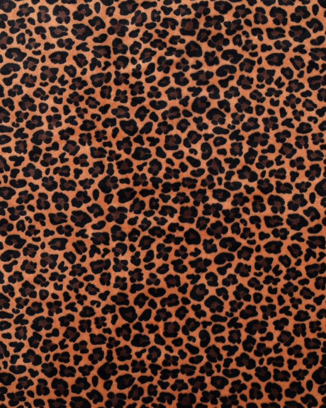 Tissu Nicky Velours Léopard Caramel - Mercerine