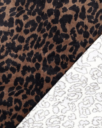 Tissu Nicky Velours Motif Léopard Brun - Mercerine