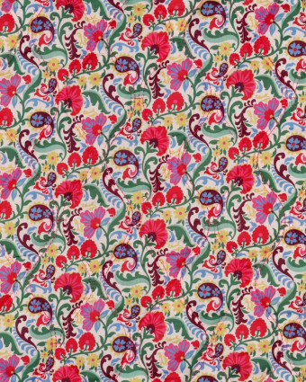 Tissu Matelassé Motif Fleuri Multicolore - Mercerine
