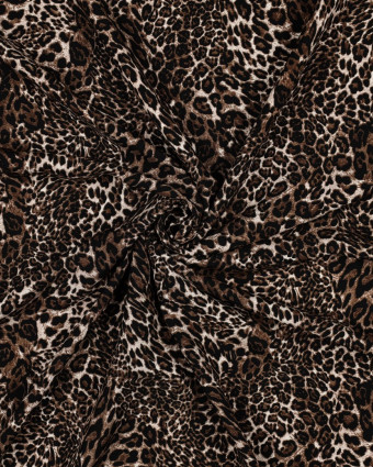 Tissu Viscose Motif Léopard Brun - Mercerine