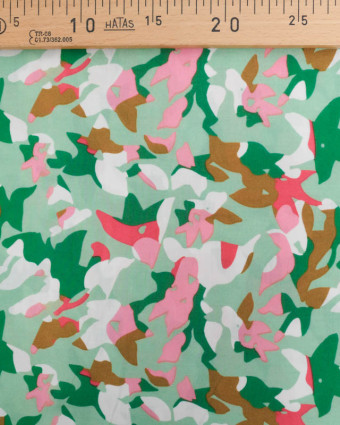 Viscose Vert Menthe Motif Abstrait Coloré - Mercerine