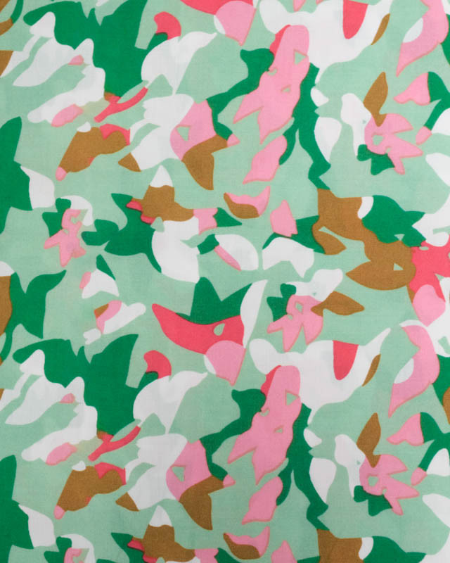 Viscose Vert Menthe Motif Abstrait Coloré - Mercerine