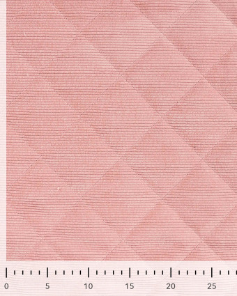 Tissu Matelassé Velours Côtelé Envers Sherpa Rose Clair - Mercerine