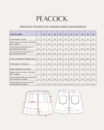Patron Short PEACOCK - Maison Fauve | Mercerine