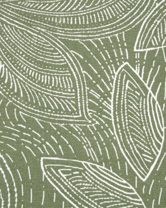 Toile Haute Savoie Feuillage Vert Olive - Mercerine