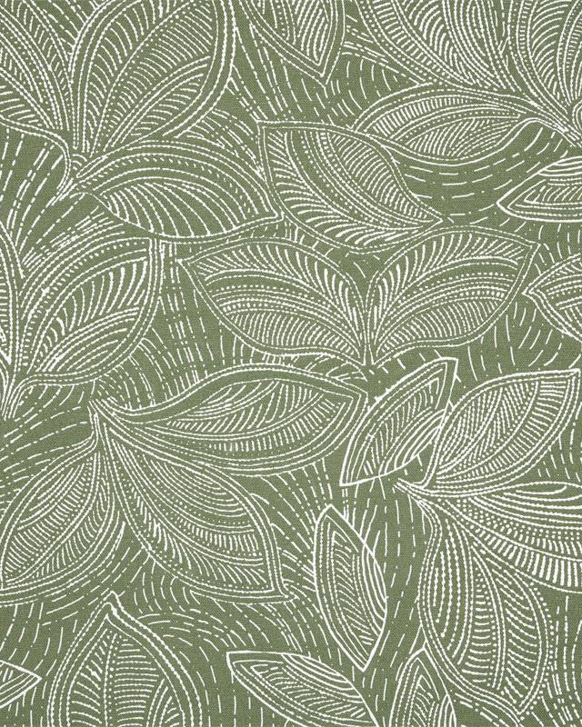 Toile Haute Savoie Feuillage Vert Olive - Mercerine