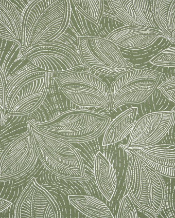Toile Haute Savoie Feuillage Vert Olive - Mercerine