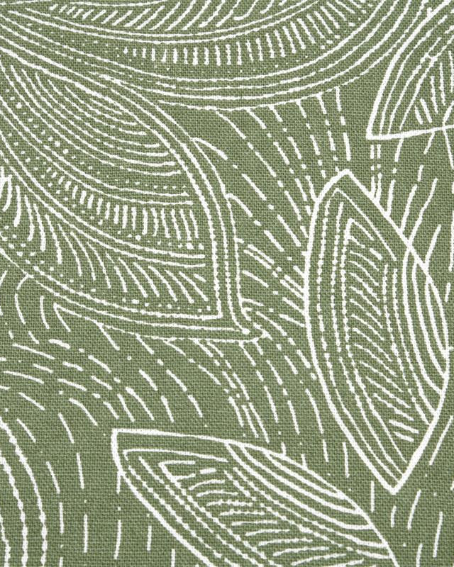 Toile Haute Savoie Enduite Feuillage Vert Olive - Mercerine