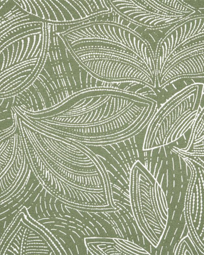 Toile Haute Savoie Enduite Feuillage Vert Olive - Mercerine